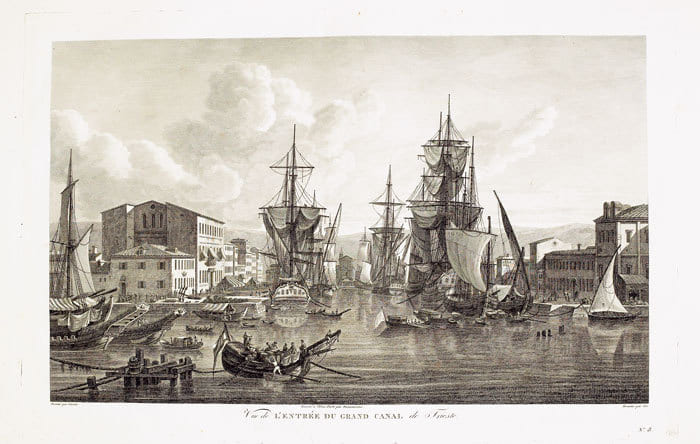 [TRIESTE] Vue de l’entr&eacute;e du grand canal de Trieste.. CASSAS (Louis-Fran&ccedil;ois).