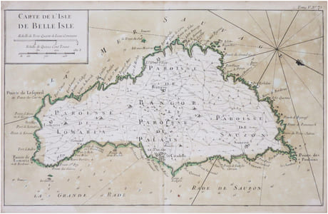  [BELLE-ÎLE-en-MER] Carte de l'isle de Belle Isle.