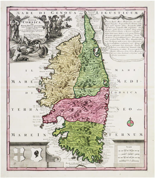  [CORSE] Insula Corsica, olim regni titulo insignis, nunc Genuensis Reipublic&aelig; potestati subjecta.. SEUTTER (Matth&auml;us).
