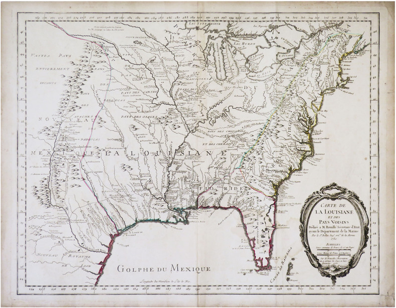  [LOUISIANE] Carte de la Louisiane et des pays voisins.. BELLIN (Jacques-Nicolas).