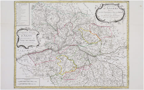  [ANJOU/GRENIERS à SEL] Gouvernement militaire de la province et Duché d'Anjou. Gouvernement du Saumurois - Direction d'Angers divisée en ses greniers ...