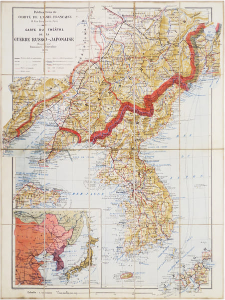  [GUERRE RUSSO-JAPONAISE] Carte du th&eacute;&acirc;tre de la Guerre russo-japonaise.. BARRALIER (Emmanuel).