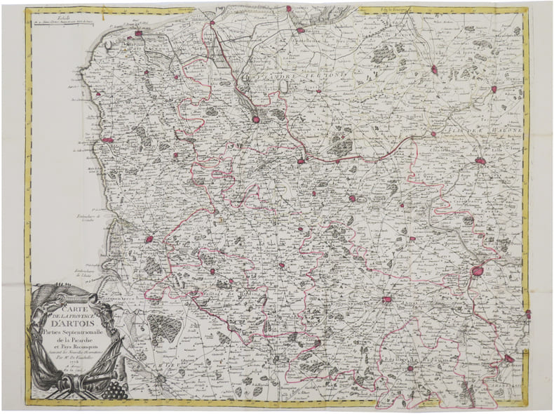  [ARTOIS] Carte de la province d'Artois, parties septentrionalles de la Picardie et Pays reconquis, suivant les nouvelles observations. Par M.r de ...