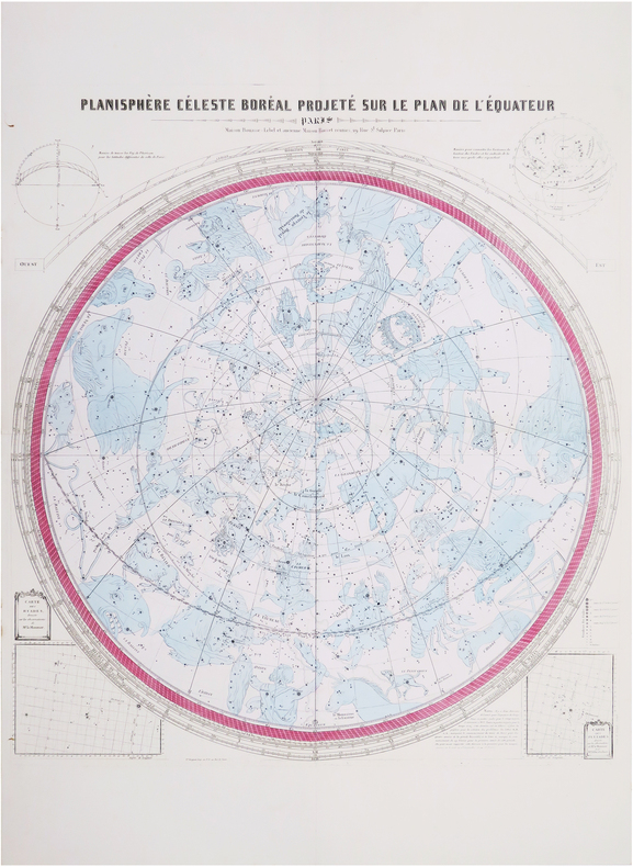  [PLANISPHÈRE CÉLESTE BORÉAL] Planisphère céleste boréal projeté sur le plan de l'équateur.. PÈRE CHRYSOLOGUE (Chrysologue de Gy, dit le) & ...