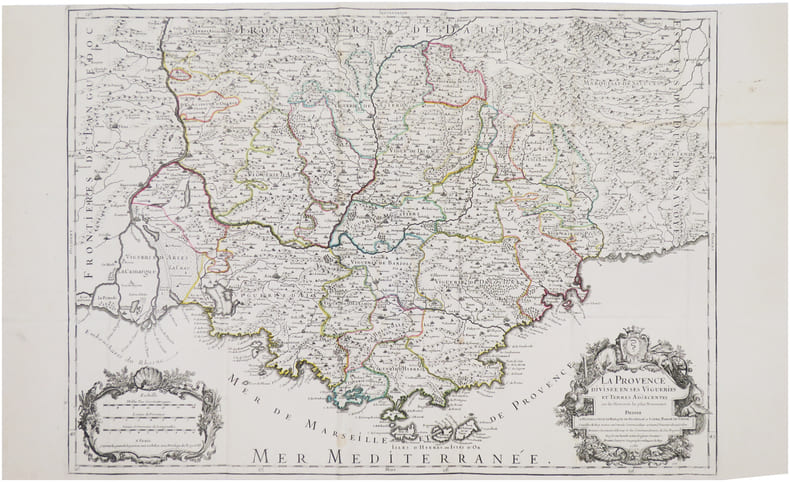  [PROVENCE] La Provence divis&eacute;e en ses vigueries et terres adjacentes sur les m&eacute;moires les plus nouveaux.. JAILLOT (Alexis-Hubert).