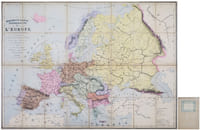 Nouvelle carte élémentaire de l'Europe à l'usage des écoles primaires indiquant les grandes divisions physiques et politiques, les canaux et lignes de chemins de fer.
