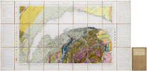  [THONON-les-BAINS/GÉOLOGIE] Carte topographique de l'État-Major. Carte géologique détaillée. Thonon (Pontarlier). Feuille n°150.. MICHEL-LÉVY ...