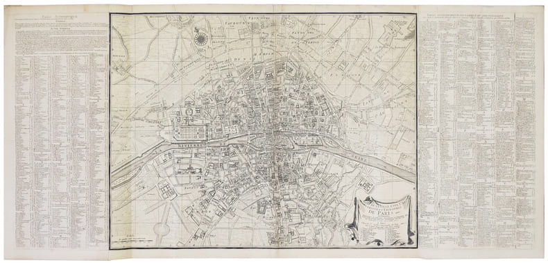  Plan de la ville, cit&eacute;, universit&eacute;, et faubourgs de Paris.. JAILLOT (Bernard Jean Hyacinthe).