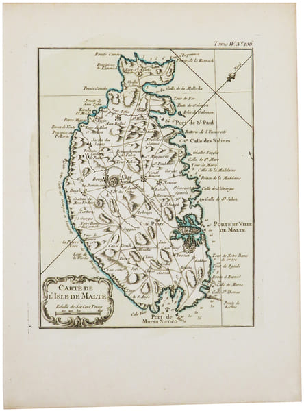  [MALTE] Carte de l'isle de Malte.. BELLIN (Jacques-Nicolas);