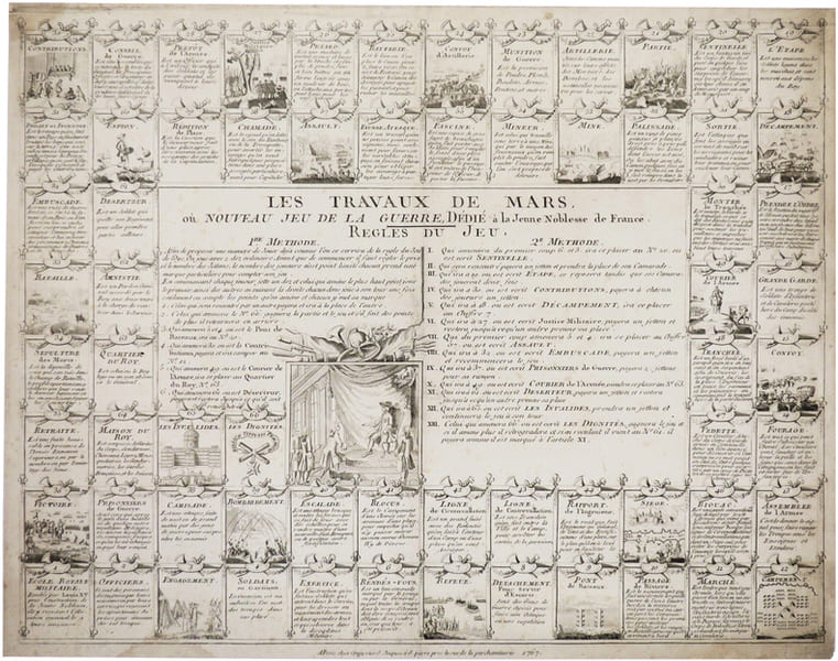  [JEU de l'OIE] Les Travaux de Mars, ou Nouveau Jeu de la Guerre, d&eacute;di&eacute; &agrave; la jeune noblesse de France.. CR&Eacute;PY (&Eacute;tienne-Louis).