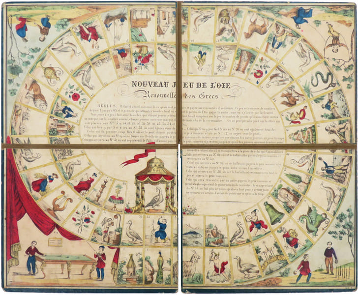  Nouveau jeu de l'oie renouvell&eacute; des Grecs.. BOUASSE-LEBEL.