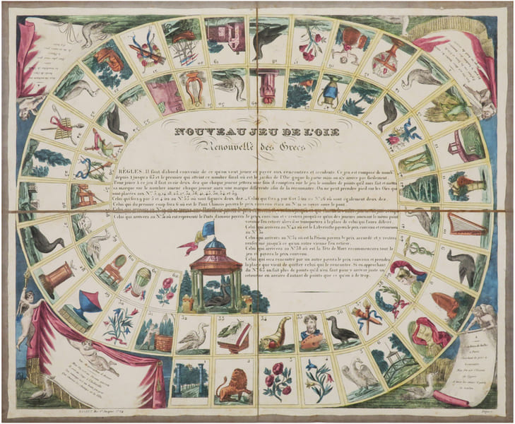  Nouveau jeu de l'oie renouvell&eacute; des Grecs.. BASSET (Paul Andr&eacute;).