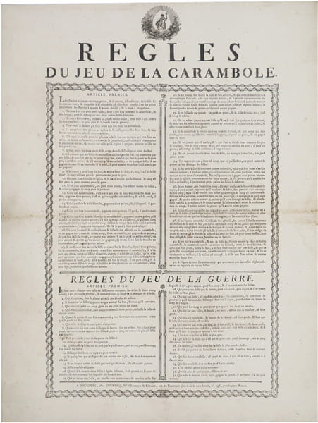  [BILLARD] R&egrave;gles du jeu de la carambole.. COURENQ.