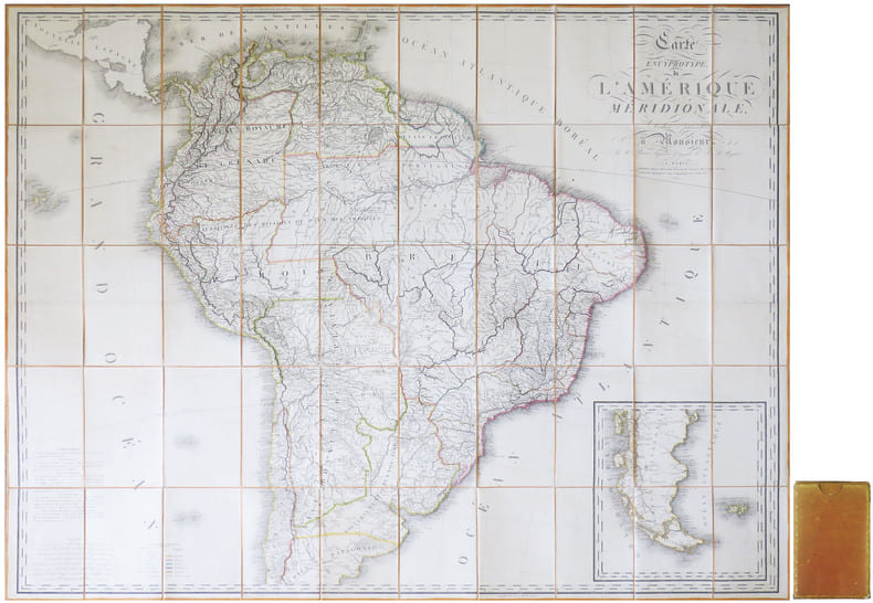  Carte encyprotype de l'Am&eacute;rique m&eacute;ridionale.. BRU&Eacute; (Adrien Hubert).