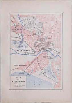  [MELBOURNE] Plan de Melbourne.. PERRIN (Maurice).