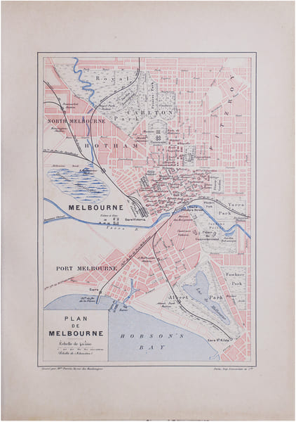  [MELBOURNE] Plan de Melbourne.. PERRIN (Maurice).
