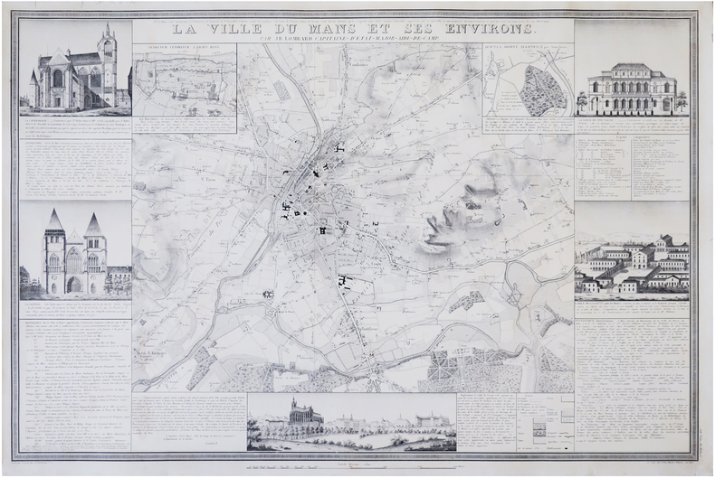  [LE MANS] La ville du Mans et ses environs. Par J B Lombard Capitaine-d'État-Major-Aide-de-Camp.. LOMBARD (Jean-Baptiste).