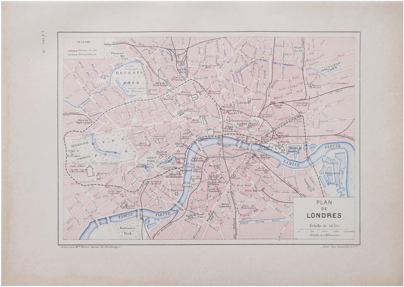  [LONDRES] Plan de Londres.. PERRIN (Maurice).