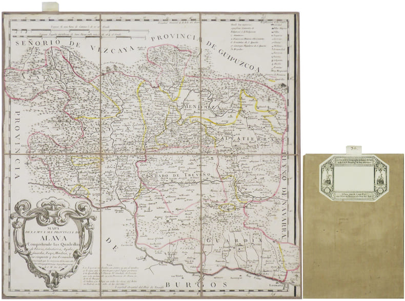  [PAYS BASQUE/ALAVA] Mapa de la M.N. y M.L. Provincia de &Aacute;lava. Comprehende las quadrillas de Vitoria, Salvatierra, Ayala, Guardia, Zuya, Mendoza, y ...