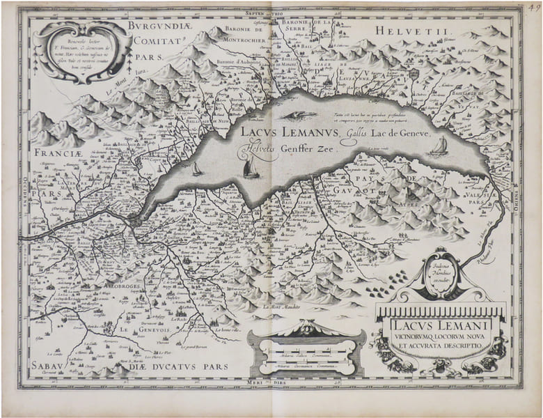  [LAC L&Eacute;MAN] Lacus Lemanni vicinorumq. locorum nova et accurata descriptio.. JANSSON (Johannes).
