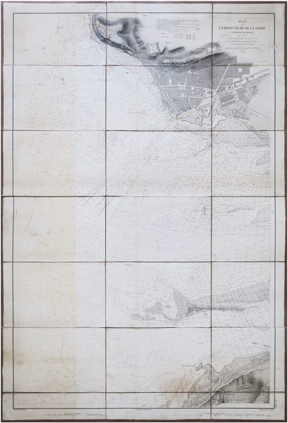  [LE HAVRE] Plan de l'embouchure de la Seine (environs du Havre). . D&Eacute;P&Ocirc;T des CARTES et PLANS de la MARINE.