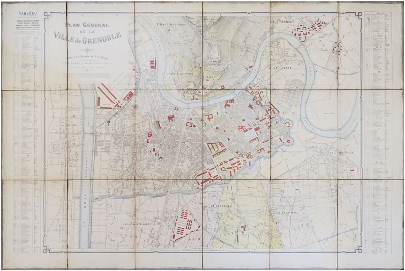  [GRENOBLE]Plan général de la ville de Grenoble.. FUMET (Louis-Eugène-Frédéric) & MEUNIER (François).