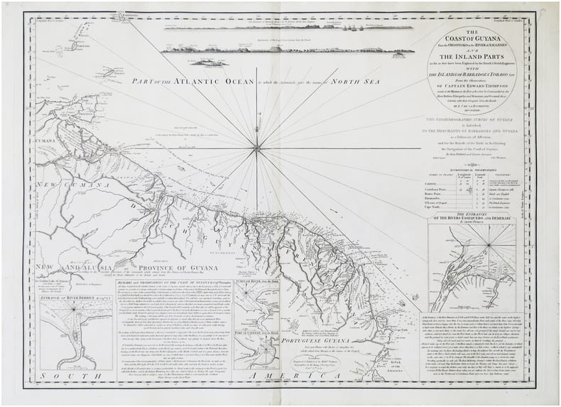  [GUYANE] The Coast of Guyana from the Oroonoko to the River of Amazons and the inland parts as far as they have been explored by the French and Dutch ...