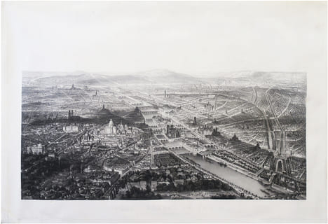 Aspect général de Paris. Vue prise à vol d'oiseau du Jardin des Plantes.. SALATHÉ (Friedrich).