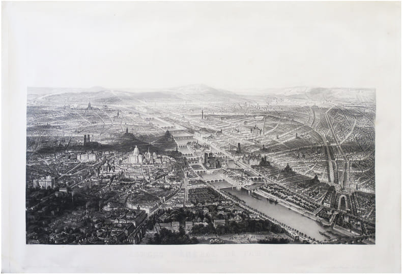  Aspect g&eacute;n&eacute;ral de Paris. Vue prise &agrave; vol d'oiseau du Jardin des Plantes.. SALATH&Eacute; (Friedrich).