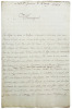 Brouillon d’une lettre à «Monseigneur».. [INDE] — PEYNIER (Louis Antoine de Thomassin, comte de).
