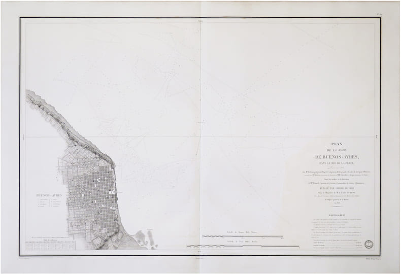  [ARGENTINE/BUENOS-AIRES] Plan de la rade de Buenos-Ayres, dans le R&iacute;o de la Plata.. LE BOURGUIGNON-DUPERR&Eacute; (Cyprien-Gabriel).