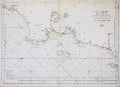  [FINISTÈRE & MORBIHAN/GROIX & GLÉNAN] 6.me Carte particulière des costes de Bretagne depuis la baye d'Hodierne jusqu'à l'isle de Groa, contenant les isles de Glénan, comme elles paroissent à basse mer dans les grandes marées.