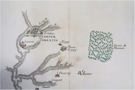  [FINISTÈRE & MORBIHAN/GROIX & GLÉNAN] 6.me Carte particulière des costes de Bretagne depuis la baye d'Hodierne jusqu'à l'isle de Groa, contenant les isles de Glénan, comme elles paroissent à basse mer dans les grandes marées.