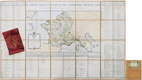  [FRANC-MAÇONNERIE] Carte maçonnique de l'Empire français, et de toutes les dépendances du G... O... de France. 5809.. FUSTIER (Louis Florimond).