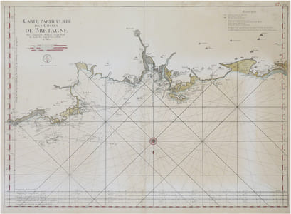  [FINISTÈRE & CÔTES d'ARMOR/MORLAIX] Carte particulière des costes de Bretagne qui comprend Morlaix, Saint Paul de Léon, les Sept Isles et l'isle de Bas.