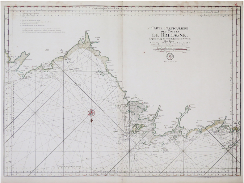  [CÔTES d'ARMOR/BRÉHAT] 2.me Carte particulière des costes de Bretagne, depuis le Cap de Fréhel, jusques à Perros, & l'isle Tomé.. NEPTUNE FRANÇOIS.