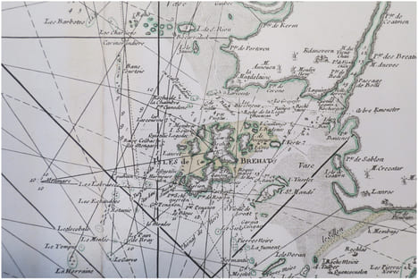  [CÔTES d'ARMOR/BRÉHAT] 2.me Carte particulière des costes de Bretagne, depuis le Cap de Fréhel, jusques à Perros, & l'isle Tomé.. NEPTUNE FRANÇOIS.