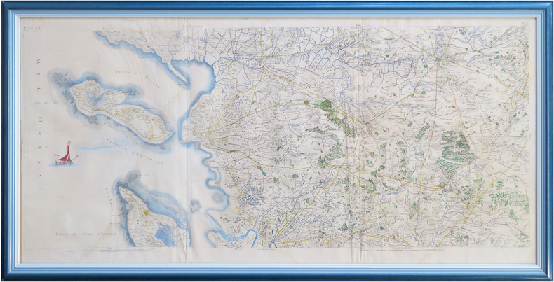  [ÎLE de RÉ & LA ROCHELLE] Carte de Cassini. Feuille n°133/86. Île de Ré. [et] Carte de Cassini. Feuille n°101/97. La Rochelle.. CASSINI de THURY ...