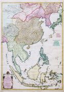  Seconde partie de la carte d'Asie contenant la Chine et partie de la Tartarie, l'Inde au delà du Gange, les isles Sumatra, Java, Borneo, Moluques, Philippines, et du Japon. Publiée sous les auspices de Monseigneur Louis-Philippe d'Orléans, Duc d'Orléans, premier prince du sang. par ANVILLE (Jean Baptiste Bourguignon d').