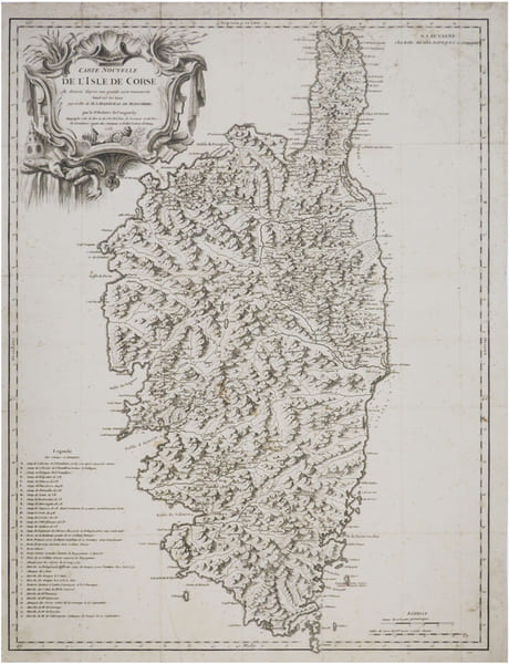  [CORSE] Carte nouvelle de l'isle de Corse dress&eacute;e d'apr&egrave;s une grande carte manuscrite lev&eacute;e sur les lieux par ordre de M. le Mar&eacute;chal de Maillebois.. ...