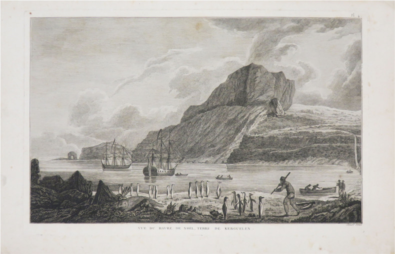 [ÎLES KERGUELEN] Vue du Havre de Noël, Terre de Kerguelen.. COOK (James).