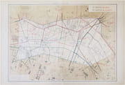  [EAUX et ÉGOUTS de PARIS - 9ème et 10ème arrondissements] Atlas administratif des Eaux de la Ville de Paris. Service des Eaux et des Égouts. 9.e arrond.t de l'Opéra - 10.e arrond.t de l'Entrepôt. par VILLE de PARIS.