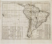  Nouvelle carte de géographie de la partie méridionale de l'Amérique suivant les plus nouvelles observations avec des tables et des remarques pour l'intelligence de l'Histoire et de la Géographie. par CHÂTELAIN (Henry Abraham) & GUEUDEVILLE (Nicolas).