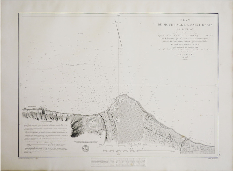  [LA RÉUNION] Plan du mouillage de Saint Denis (Île Bourbon).. DÉPÔT-GÉNÉRAL DE LA MARINE.