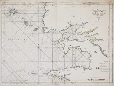  [FINISTÈRE/BREST] 5.e Carte particulière des costes de Bretagne contenant les environs de la rade de Brest.. NEPTUNE FRANÇOIS.