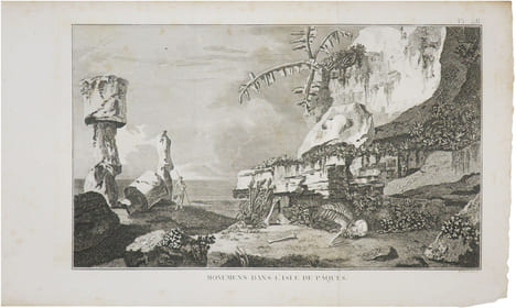  [ÎLES de PÂQUES] Monumens dans l'isle de Pâques.. COOK (James).