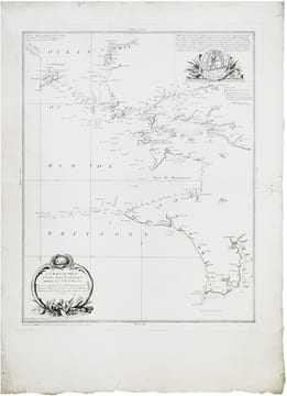  [BREST] La baye de Brest et la côte depuis Porsal jusqu'à Quimper, avec l'isle d'Ouessant.. MOITHEY (Maurille-Antoine).