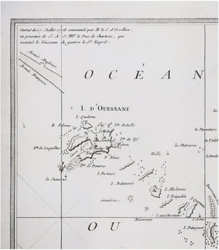  [BREST] La baye de Brest et la côte depuis Porsal jusqu'à Quimper, avec l'isle d'Ouessant.. MOITHEY (Maurille-Antoine).