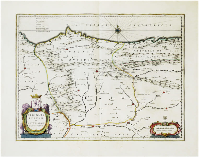  [LE&Oacute;N & ASTURIES] Legionis regnum et Asturiarum principatus.. BLAEU (Johannes).