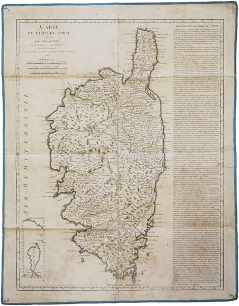  [CORSE] Carte de l'isle de Corse divis&eacute;e par jurisdictions, extraite de plusieurs cartes nationales.. SANT'ANGELO.